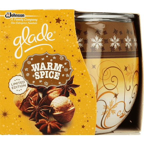 Glade by Brise Warm Spice Duftkerze in Glas, Brenndauer bis zu 30 Stunden 120 g