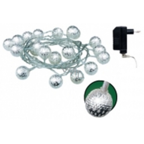 Emos Lighting Balls Metalleffektkette 3 m, 20 LED weiß + 3 m Stromkabel