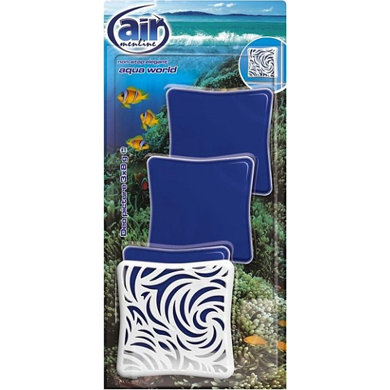 Air Menline Deo Bild Non Stop Eleganter Aqua World Gel Lufterfrischer 3 x 8 g