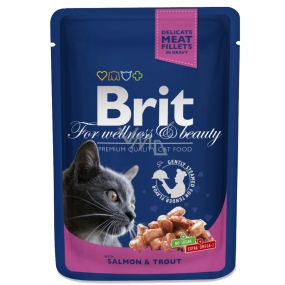 Brit Premium Lachs + Forelle in Sauce für erwachsene Katzen 100g