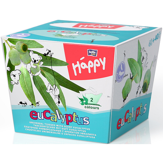 Bella Happy Baby Eukalyptus hygienische Taschentücher 2-lagig 80 Stück