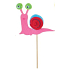 Filz Schnecke farbig rosa Nut 6 cm + Spieße