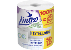 Linteo Mega Doppelschichtige Küchentücher aus 100% Zellulose 100 m 1 Stück