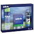 Gillette Cool Wave Aftershave 100 ml + Series Sensitive Rasiergel 200 ml + Power Rush Antitranspirant Deodorant Spray 150 ml, Kosmetikset für Männer