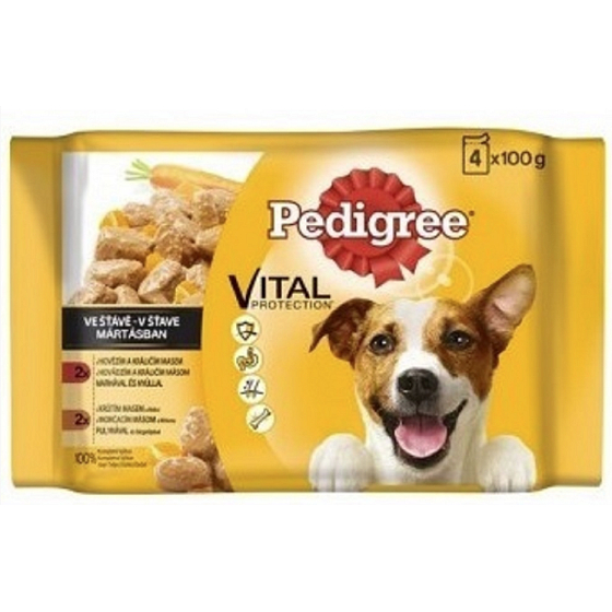 Pedigree Vital Protection mit Rind- und Lammfleisch im Saft, mit Pute und Karotten im Saftbeutel 4 x 100 g