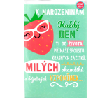 Albi Spielkarte im Umschlag Zum Geburtstag Lächelnde Erdbeere Mirai Erdbeere 14,8 x 21 cm
