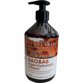 Bioelixire Vegan Baobab Feuchtigkeitsshampoo für trockenes, sprödes und strapaziertes Haar 500 ml
