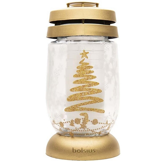 Bolsius Glaslampe Golden mit Baum 23 cm 120 g