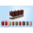 Lima Candle Zylinder metallic bordeaux 40 x 70 mm 4 Stück