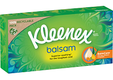 Kleenex Balsam 3-lagige Papiertaschentücher in der Box, 64 Stk.