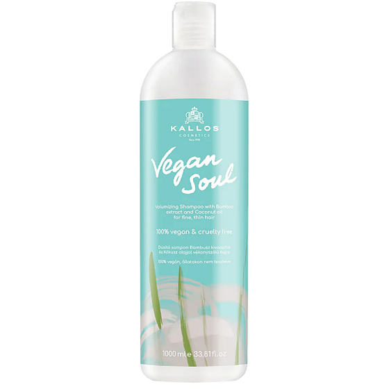 Kallos Vegan Soul Volumizing volumisierendes Shampoo für feines und schütteres Haar 1000 ml