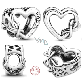Charme Sterling Silber 925 Herz und Unendlichkeit Love You Mum, Perle auf Armband Familie Charme Sterling Silber 925 Herz und Unendlichkeit Love You Mum, Perle auf Armband Familie