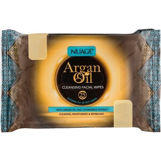 Nuagé Arganöl Befeuchtete Reinigungstücher 2 x 25 Stück, Duopack