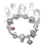 Charme Sterling Silber 925 Prinzessin Tiana und Frosch, Perle auf Armband Film
