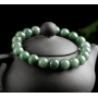 Jadeit Burmesisches grünes Armband elastisch Naturstein, 9 mm / 16 - 17cm, Liebe Glück