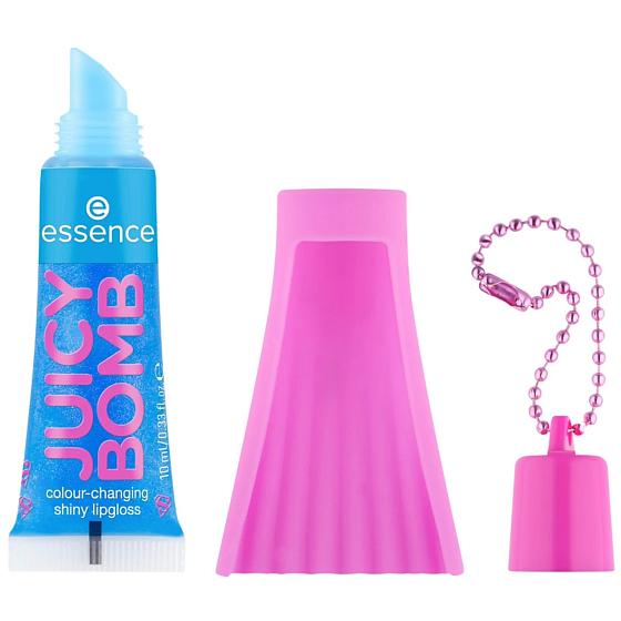 Essence Superman Juicy Bomb lesk na rty, 10 ml, s ovocnou příchutí a vysokým leskem pro dokonale hydratované rty