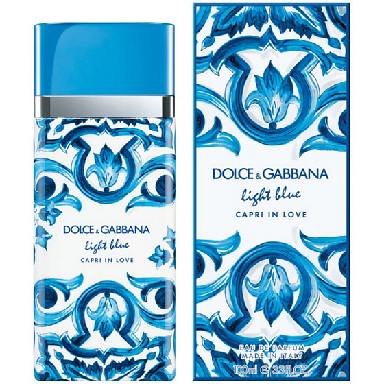 Flakon parfémované vody Dolce & Gabbana Light Blue Capri in Love pro ženy, 100 ml, svěží a letní design.