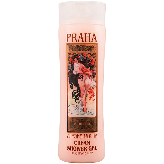 Böhmen Geschenke Alfons Mucha Hagebutten und Rosenblüten Duschgel 200 ml
