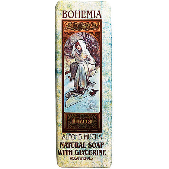 Böhmen Geschenke Alfons Mucha Aquamineral mit Glycerin Toilettenseife 125 g