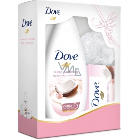 Dove Kokosmilch und Jasminblüten Duschgel 250 ml + Toilettenseife 100 g + Waschlappen, Kosmetikset