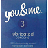 You & Me Geschmiertes transparentes geschmiertes Kondom 3 Stück
