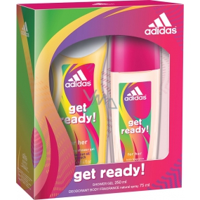 Adidas mach dich bereit! für ihr parfümiertes Deo-Glas 75 ml + Duschgel 250 ml, Kosmetikset