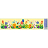Fensterfolie ohne Kleber Ostergelber Streifen 2 Hasen und 2 Hühner 64 x 15 cm