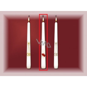 Lima Hochzeitskerzen Rote Herzen Kerze weißer Kegel 22 x 250 mm