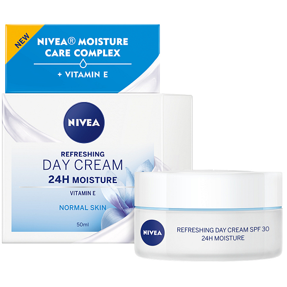 Nivea 24h Moisture Emollient erfrischende Tagescreme für normale bis Mischhaut 50 ml