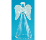Glas Engel mit weißen Flügeln stehend 9 cm