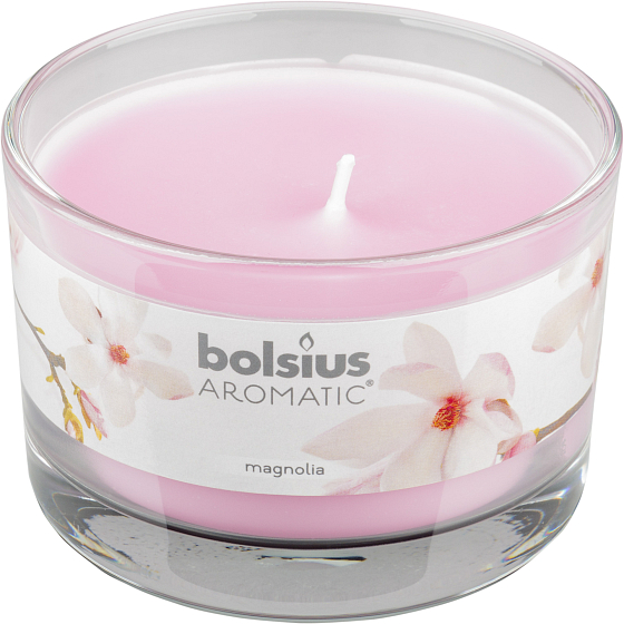 Bolsius Aromatic Magnolia - Magnolienduftkerze in Glas 90 x 65 mm 247 g Brenndauer ca. 30 Stunden