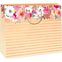 Ditipo Geschenk Papiertüte 38 x 10 x 29,2 cm orange Streifen DAA Blumen
