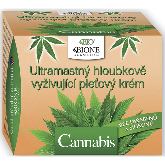 Bione Cosmetics Cannabis ultra-fettige, tief nährende Hautcreme für trockene und müde Haut 51 ml