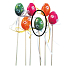 Eier Kunststoff marmorierte grüne Aussparung 4 cm + Spieße