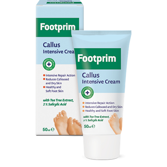 Footprim intensive Blutergusscreme mit Teebaumextrakt und 2% Salicylsäure 50ml