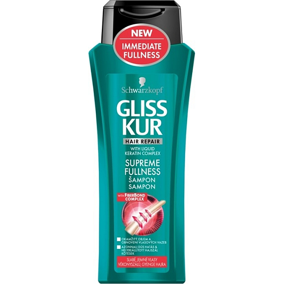 Gliss Kur Supreme Fullness Shampoo für schwaches und feines Haar 250 ml