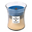 WoodWick Trilogy Nautical Escape - Paradies an der Küste Duftkerze mit Holzdocht und Glasdeckel Medium 275 g