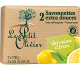 Le Petit Olivier Eisenkraut und Zitronen extra milde Seife mit natürlichen Extrakten 2 x 100 g