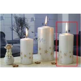 Lima Starlight Kerze Weiß / Gold Zylinder 60 x 120 mm 1 Stück