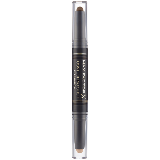 Max Factor Contouring Stick Lidschatten 2in1 cremefarbener Lidschatten im Bleistiftfarbton 02 Warm Taupe & Amber Brown 15 g
