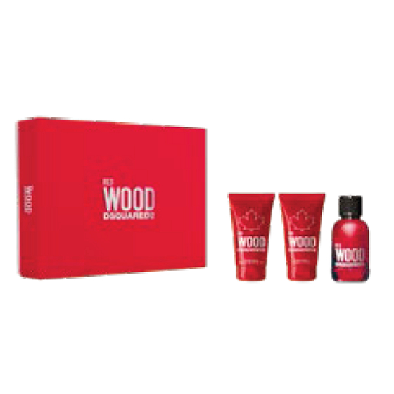 Dsquared2 Red Wood Eau de Toilette 50 ml + Körperlotion 50 ml + Duschgel 50 ml, Geschenkset