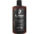 Lilien Men-Art Bart & Haar & Körper Shampoo Schwarzes Shampoo für Bart, Haar und Körper mit Aloe Vera und Panthenol 250 ml