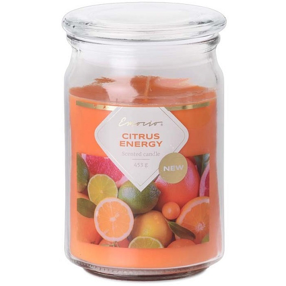 Emocio Citrus Energy - Citrus Energy Duftkerze Glas mit Glasdeckel 453 g 93 x 142 mm