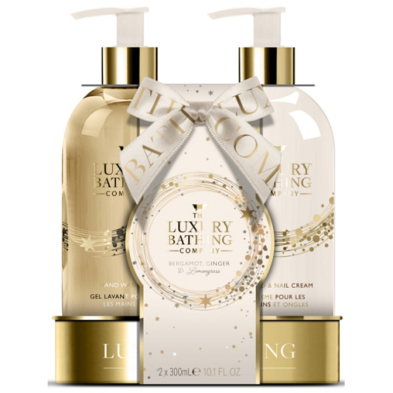 Grace Cole Bergamot, Ginger & Lemongrass Handseife 300 ml + Hand- und Nagelcreme 300 ml, Kosmetikset für Damen