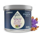 Glade Aromatherapy Moment of Zen Lavendel + Sandelholz Duftkerze groß im Glas, Brenndauer 60 h 260 g