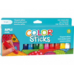 Apli Color Sticks Temperafarben Trockenmischung 12 x 10 g, Set