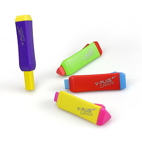 Y-Plus+ Candy dreieckiger ausziehbarer Gummi 76 x 23,5 x 22 mm 1 Stück verschiedene Farben