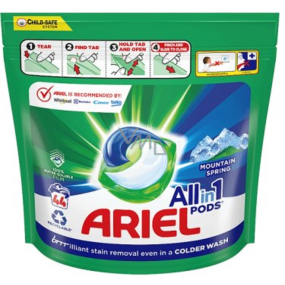 Ariel All in 1 Pods Mountain Spring Gelkapseln zum Waschen von Weiß- und Buntwäsche 44 Stück