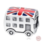 Sterling Silber 925 London Doubledecker Bus, Reise Armband Perle