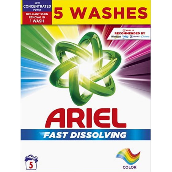 Ariel Fast Dissolving Color Waschpulver für Buntwäsche 5 Dosen 275 g